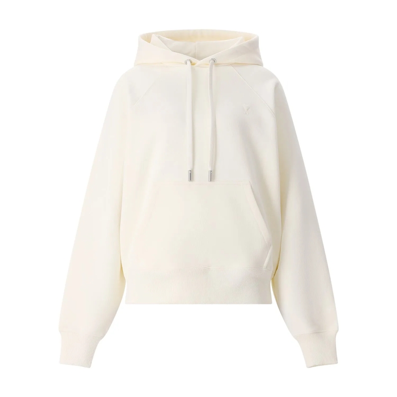 AMI Paris Pullover Hoodie mit Logo weiß