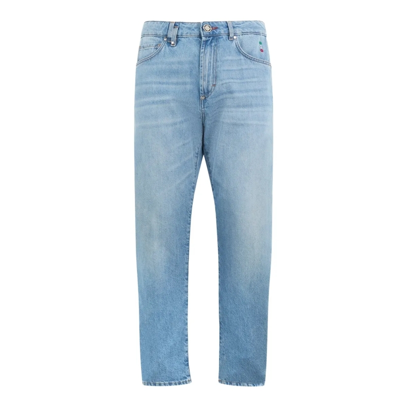 Philipp Plein Cropped-Jeans Detroit Fit Jeans jeansblau