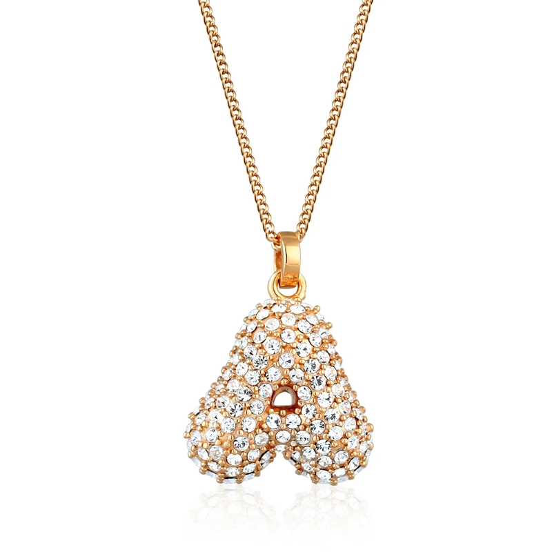 Elli Mittellange Halskette Halskette Buchstabe A Weiß 925 Sterling Silber ver gold