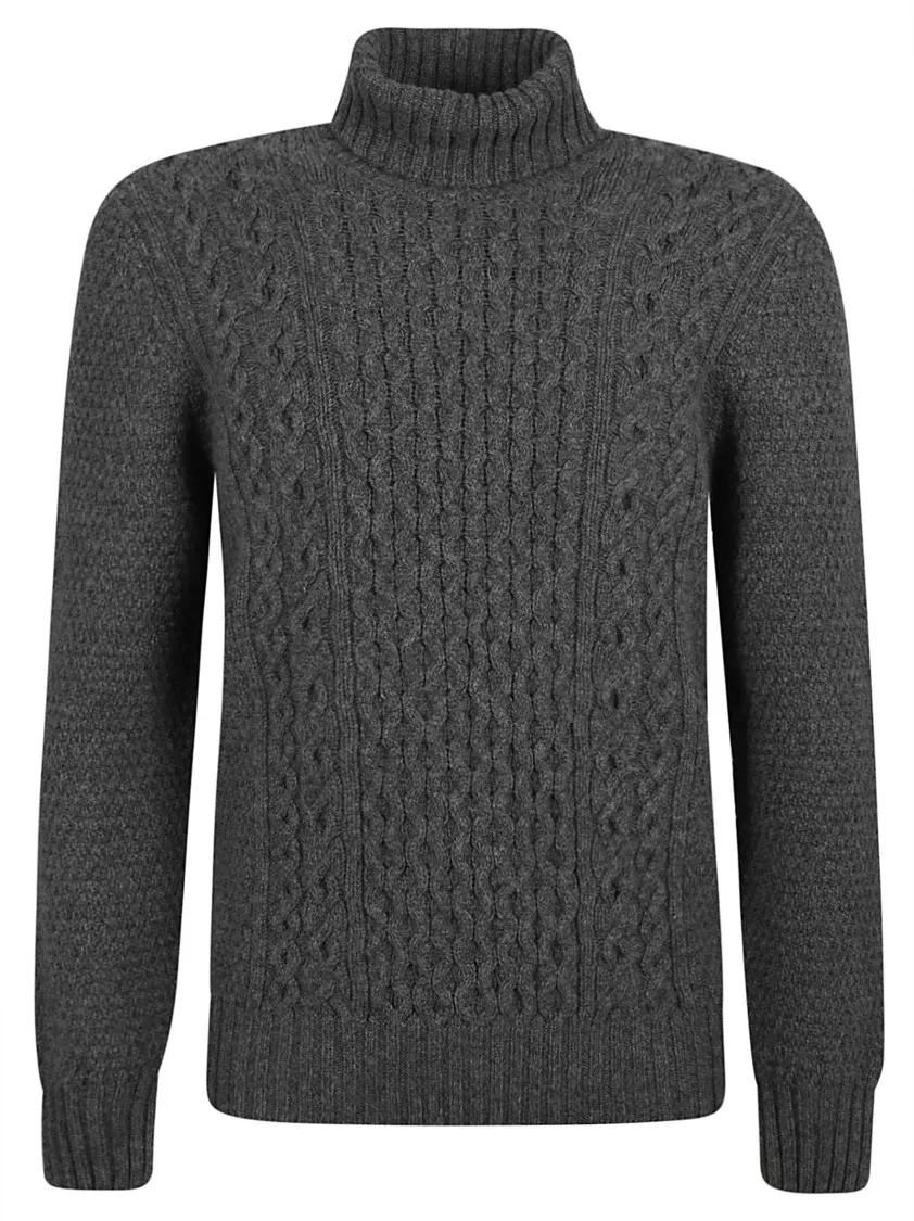 Drumohr - Anthracite Cable Knit Sweater - Größe 52 - grau