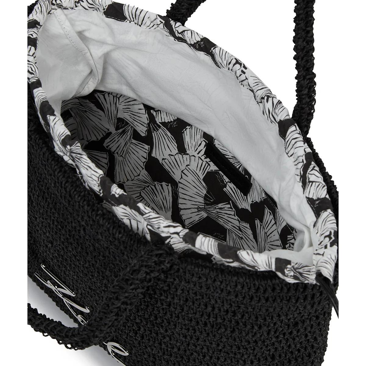 Thumbnail - Karl Lagerfeld Shopper - K/Signature Gehäkelte Strandtasche - Gr. unisize - in Schwarz - für Damen