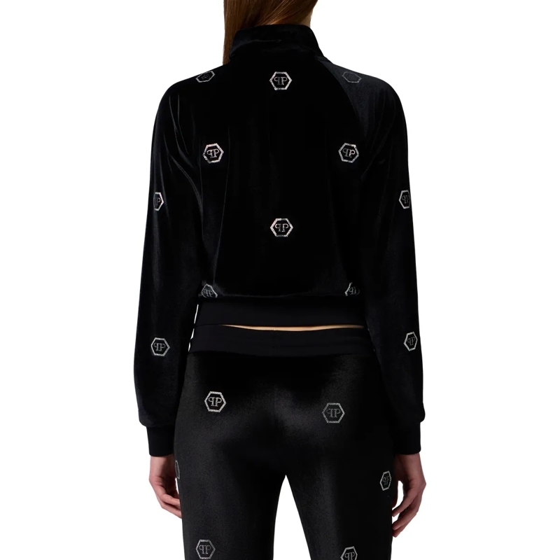 Philipp Plein Daunenjacke Chenille Tracksuit Jacket Mini Monogram Crystal Mo schwarz(Image 2)