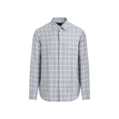 Brioni Sky Blue Cotton Hidden Shirt Blue Hemden