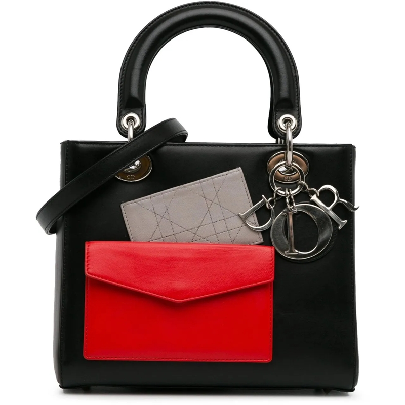 Christian Dior Tote Medium Calfskin Pockets Lady Dior schwarz
