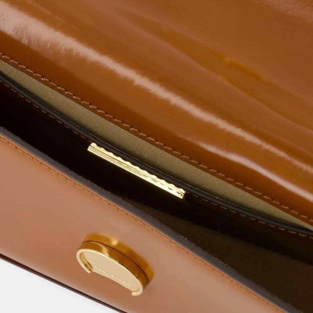 TORY BURCH Shoppers Robinson Shoulder Bag Leather Brown in bruin