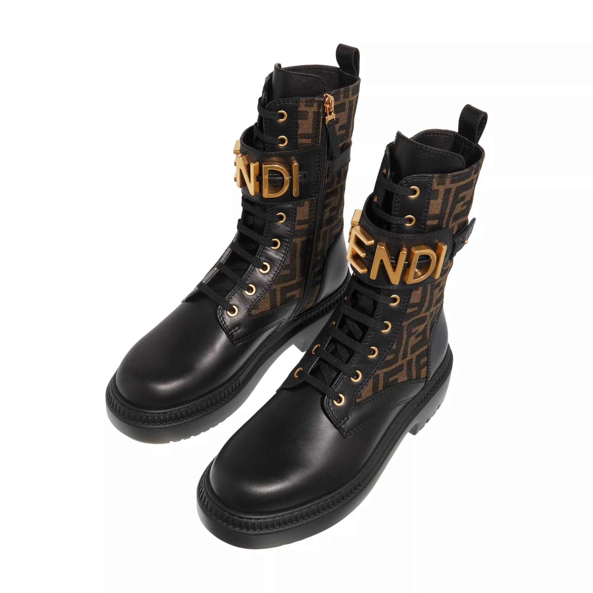 Fendi logo boots hotsell