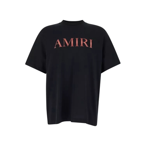 Amiri Black T-Shirt With Logo Lettering Print In Cotton  Black 