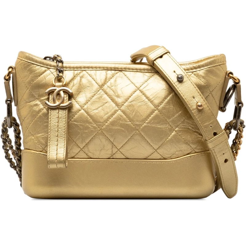 Chanel Schultertasche Small Metallic Lambskin Gabrielle Crossbody gold