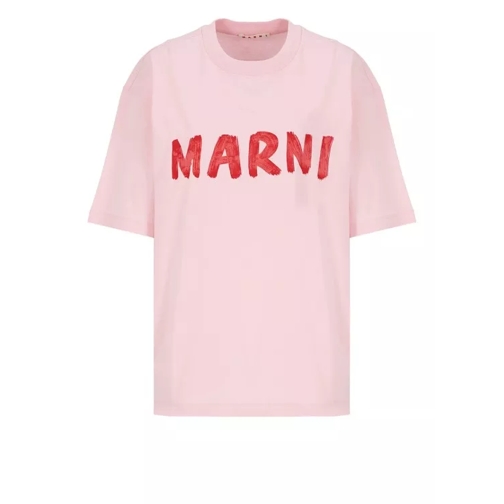 Marni T-Shirt With Logo Pink 