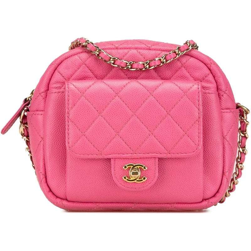 Chanel Sac à bandoulière Quilted Caviar CC Day Camera Bag rose