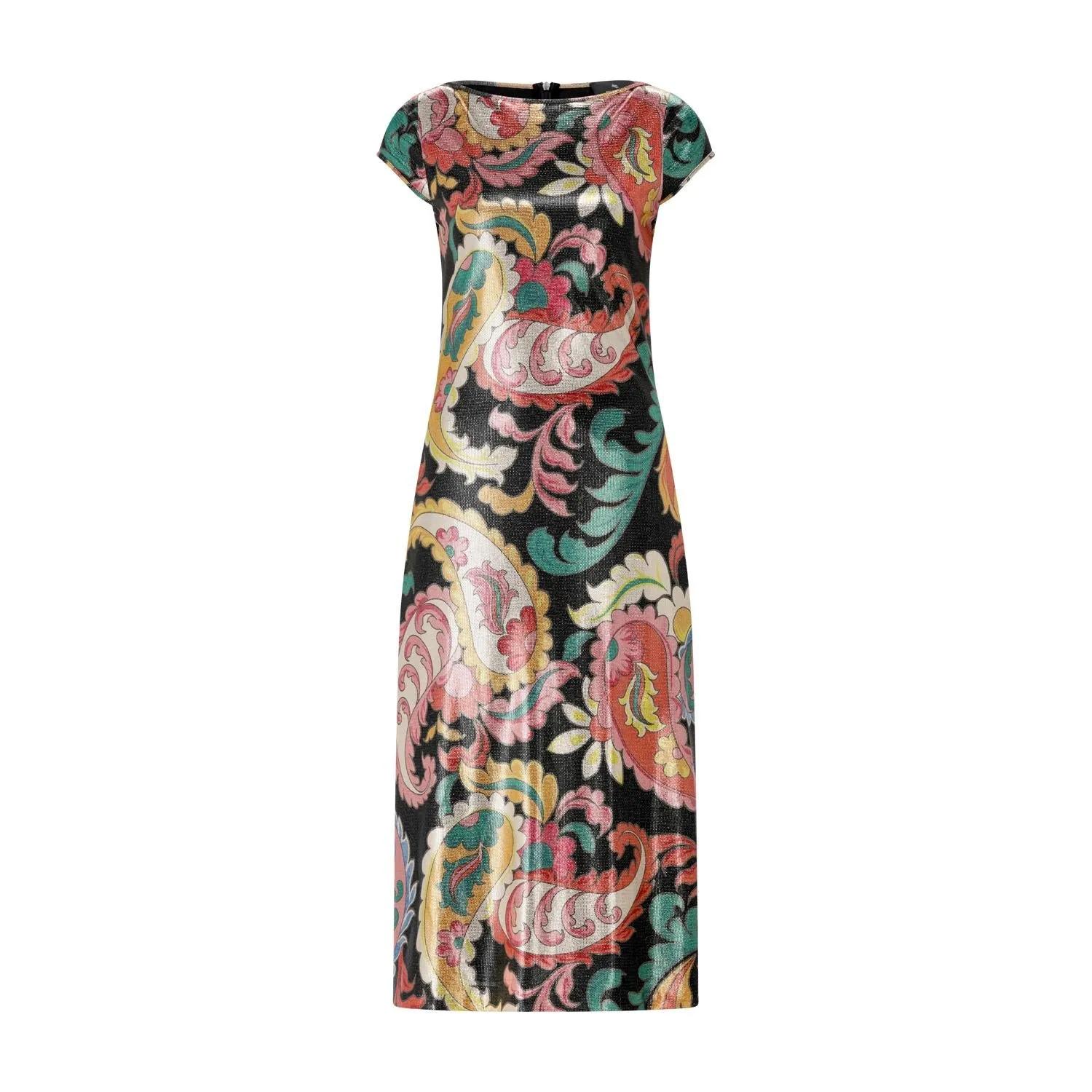 Thumbnail - Etro - Glänzendes Cocktailkleid mit Paisley-Muster - Größe 38 - bunt