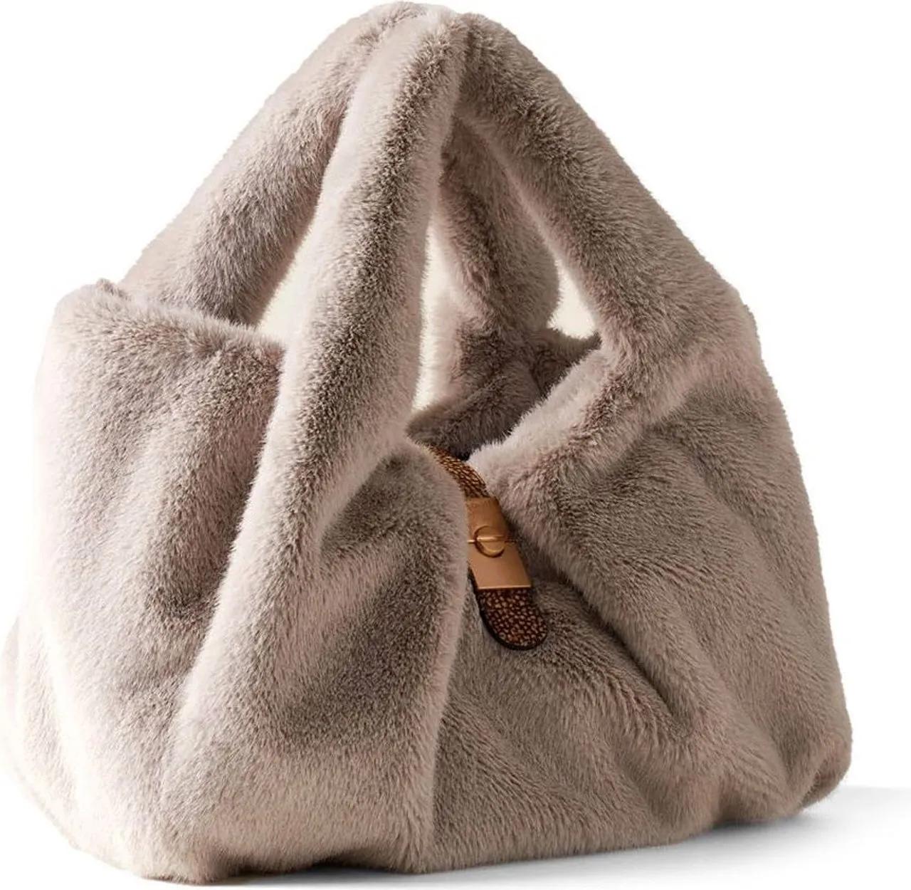 Borbonese Middelgrote Shopping Schoudertas Beige Dames
