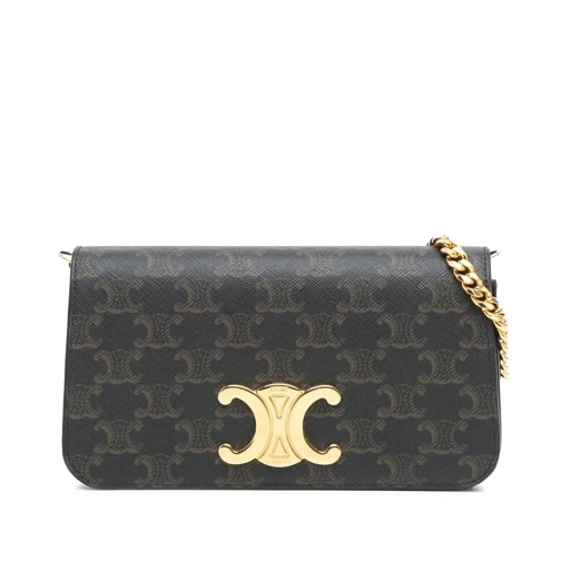 Celine Schultertasche 2022 Triomphe Coated Canvas Multi Pochette braun