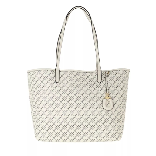 Lauren Ralph Lauren Collins Tote Bag Medium Vanilla Heritage Logo Rymlig shoppingväska
