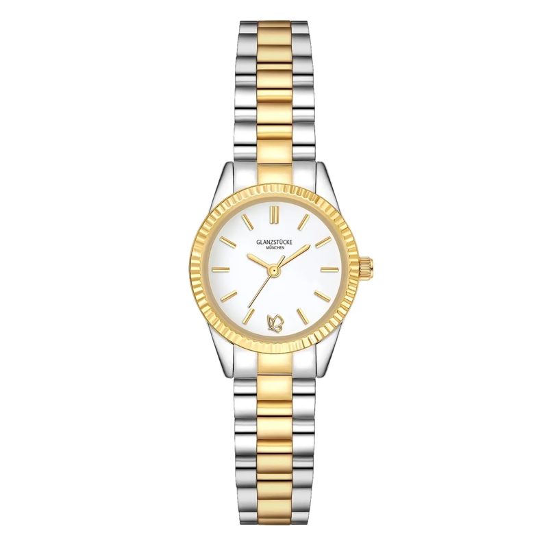 Glanzstücke München Automatikuhr Damen Armbanduhr Edelstahl silber