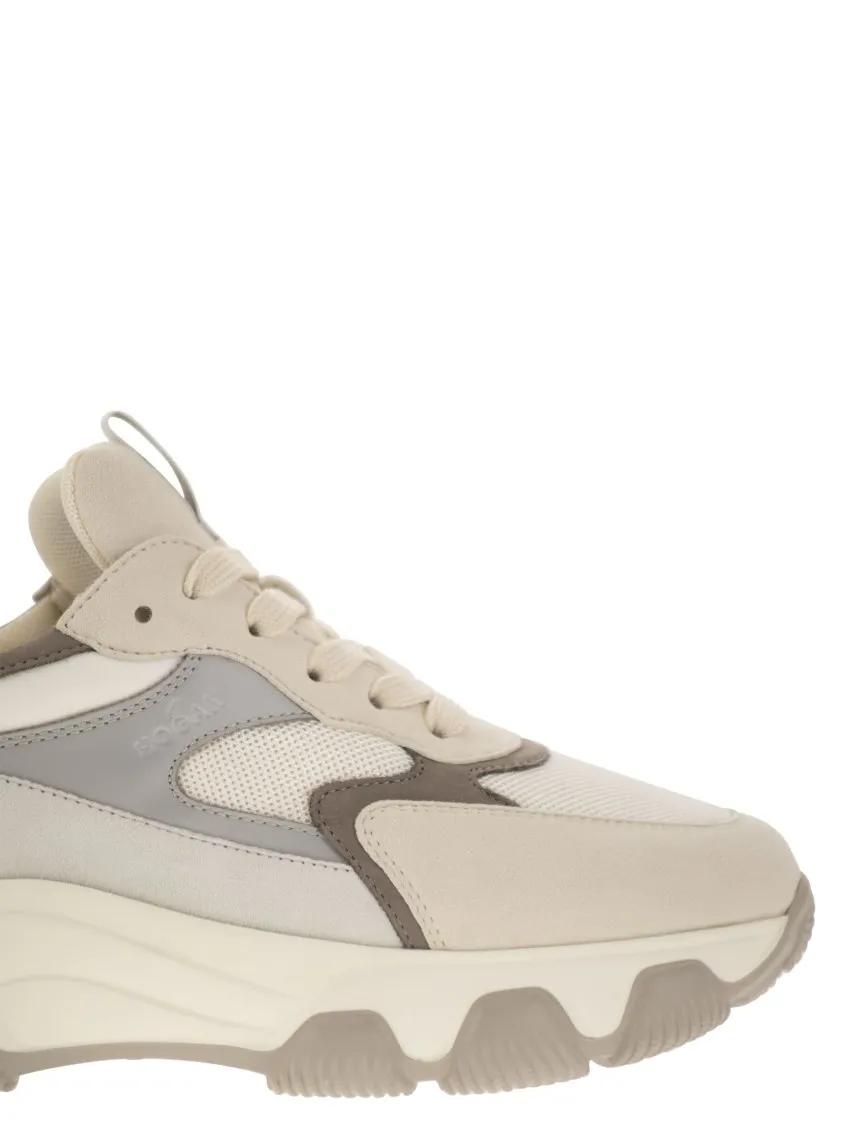 Thumbnail - Hogan Low-Top Sneaker - Hyperactive - Leather And Fabric Trainers - Gr. 40 (EU) - in Grau - für Damen