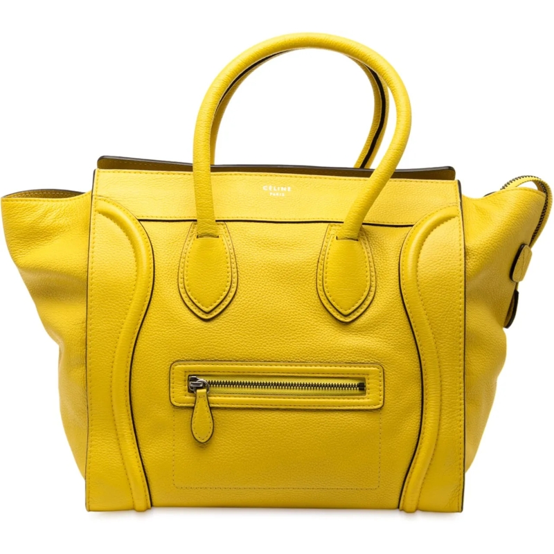 Celine Shopper Mini Calfskin Luggage Tote gelb