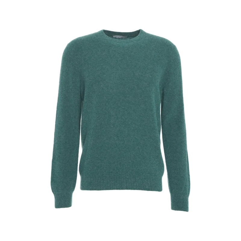 Gender Pull Classic Crew Neck Wool Pullover With Ribbed Detail Grey