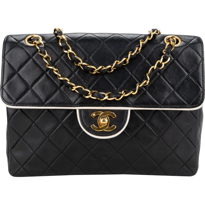 Chanel Sac à bandoulière Chanel Quilted Lambskin 24K Gold Bicolor Single Fl mehrfarbig