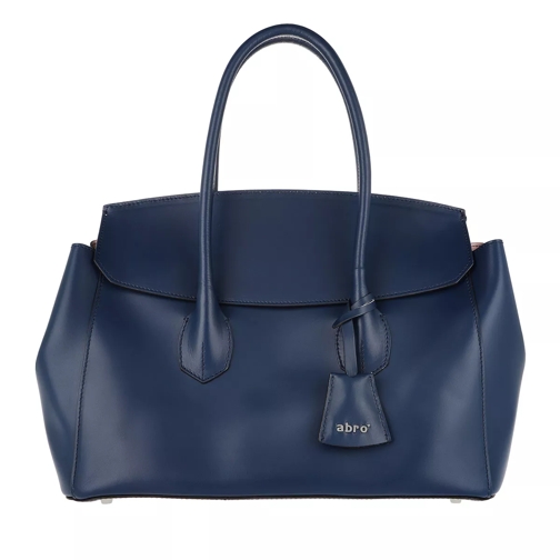 Abro Calf Carmen Leather Flap Handbag Blu Navy-Rosa Schooltas