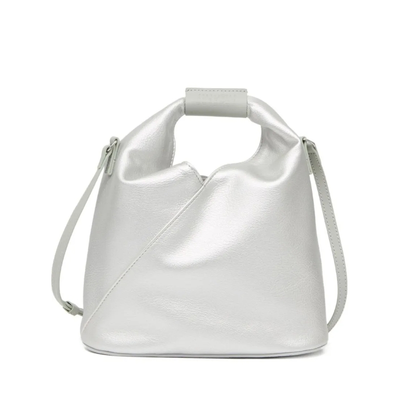 MM6 Maison Margiela Sac à bandoulière Soft Metallic Finish Shoulder Bag White