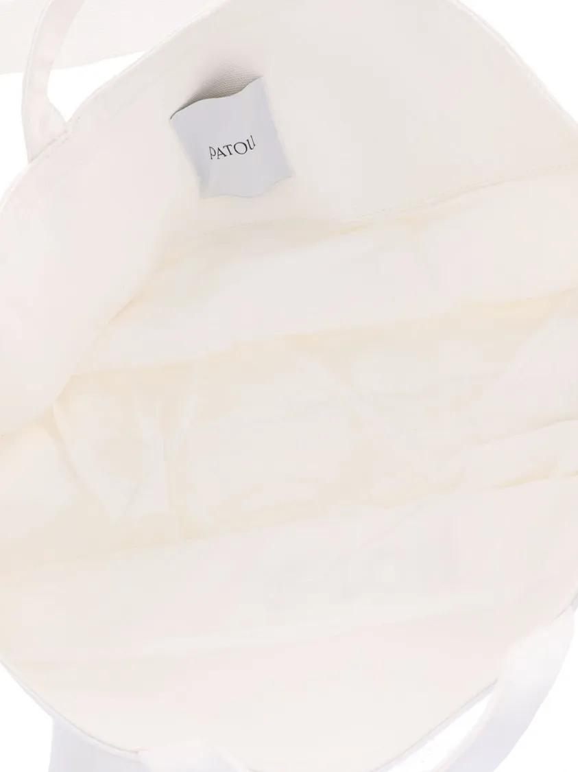 Patou Shoppers & Totes "Tropicalia" Large Trapeze Tote Bag White in wit