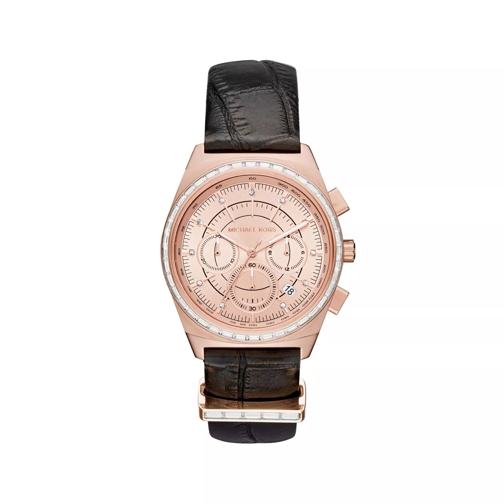 Michael Kors MK2616 Ladies Vail Chronograph Watch Rosé-Tone/Black Chronographe