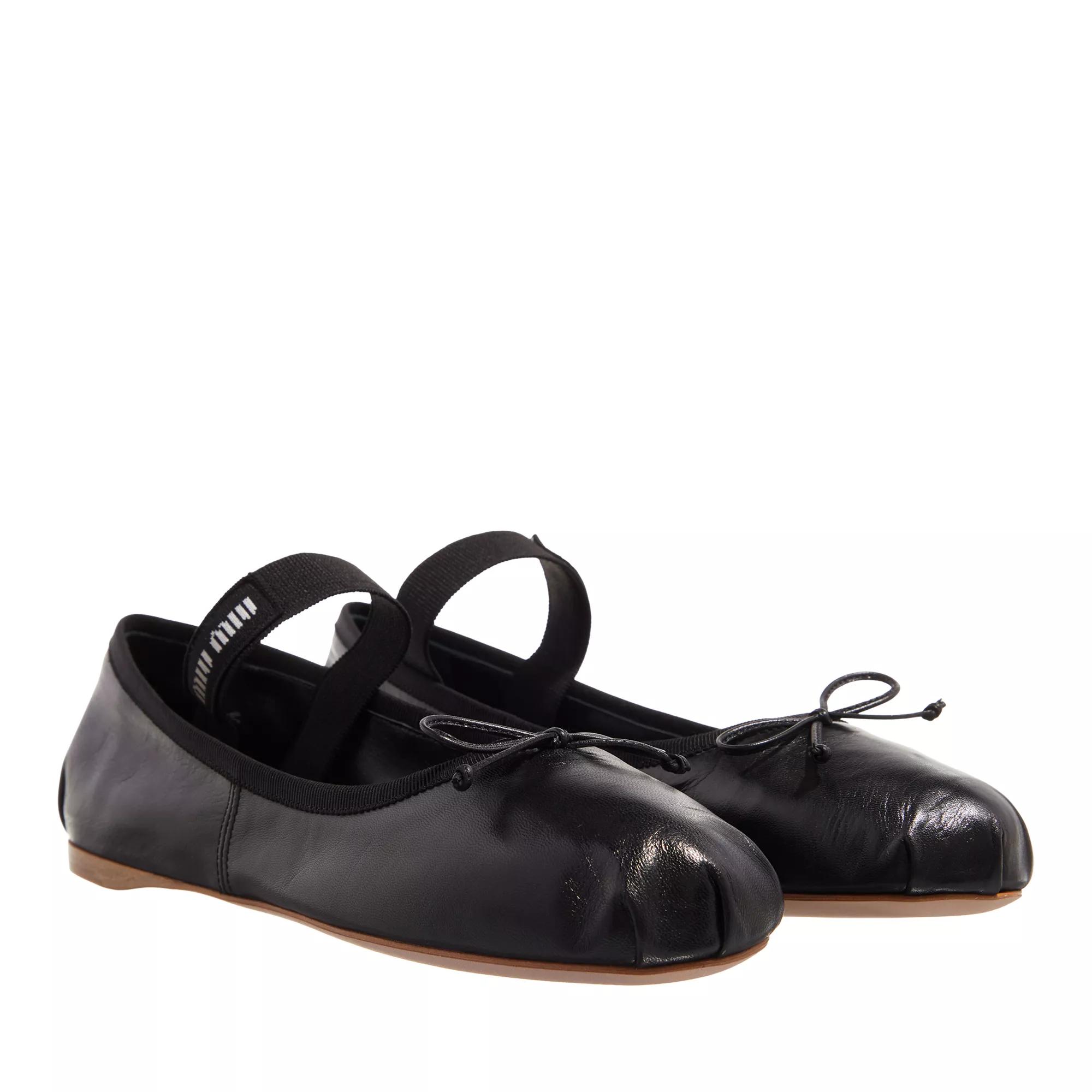 Miu Miu Loafers & Ballerinas - Leather Ballerinas - Gr. 38 (EU) - in Schwarz - für Damen