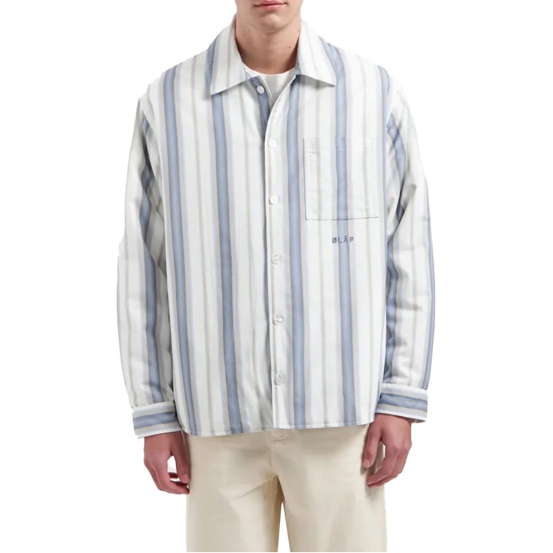 ØLÅF Weste olaf Padded Stripe Overshirts Wit M160509 weiß(Image 8)