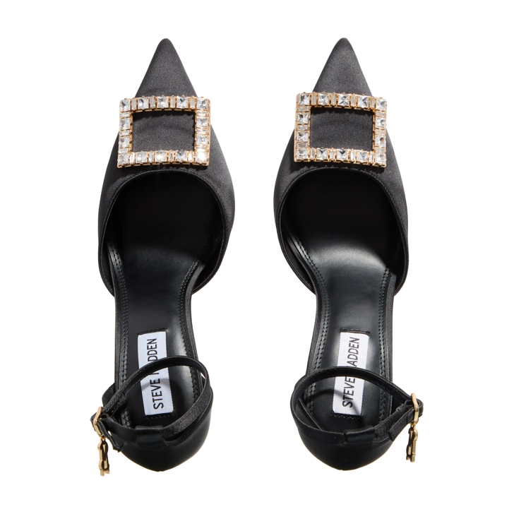 Steve Madden Accession Black Satin High Heel