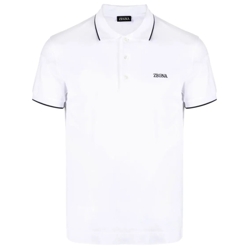 Zegna Polo shirt Embroidered-Logo Polo Shirt White