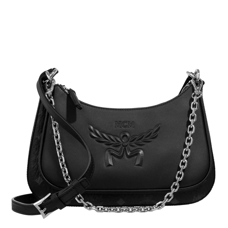 MCM Hobo Bag Aren Vi Thlr Mix Hobo Sml Bk, One Size Black