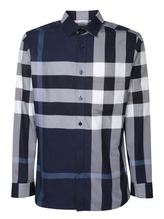 Burberry blue hotsell check shirt