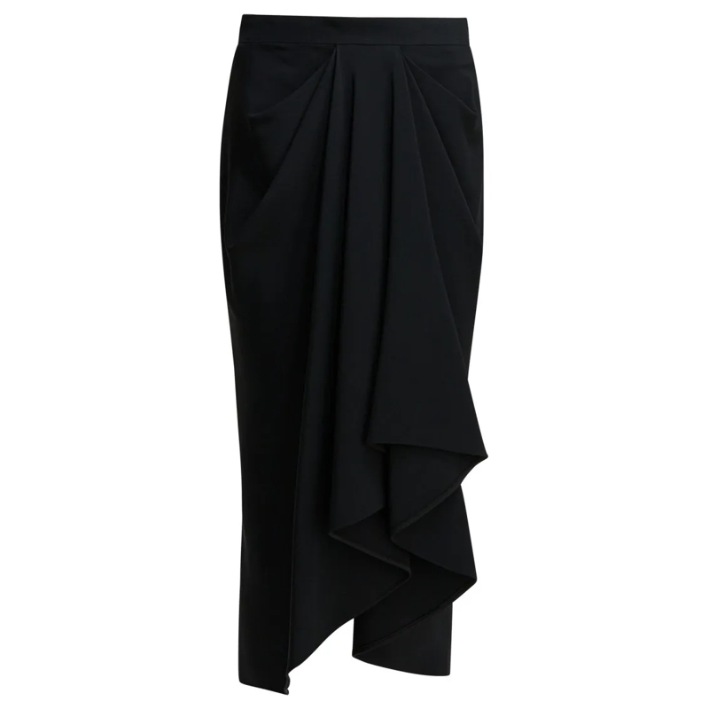 Givenchy Jupe midi Draped Crepe Cady Midi Skirt Black