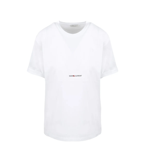 Saint Laurent T-Shirts Rive Gauche T-Shirt In Organic Cotton White