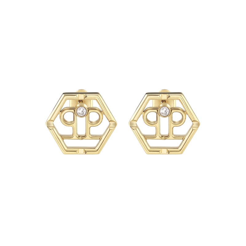 Philipp Plein Ohrstecker Ohrringe Hexagon gold