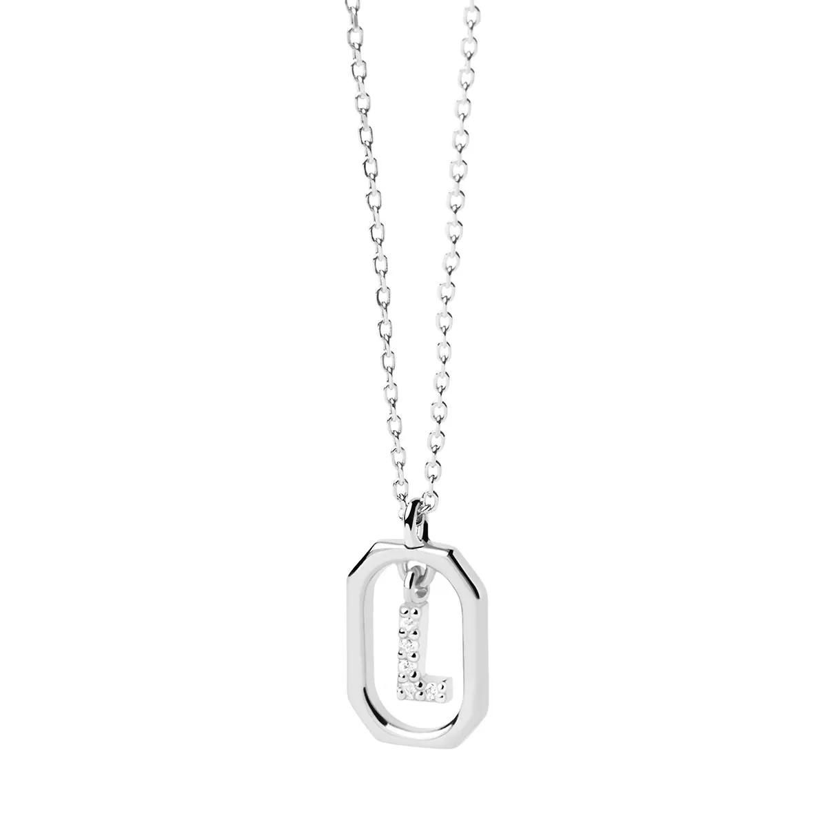 PDPAOLA Halskette - Mini Letter L Silver Necklace - Gr. unisize - in Silber - für Damen