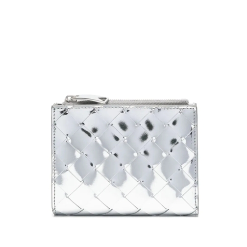 Bottega Veneta Silver-Tone Bi-Fold Wallet Silver Plånbok