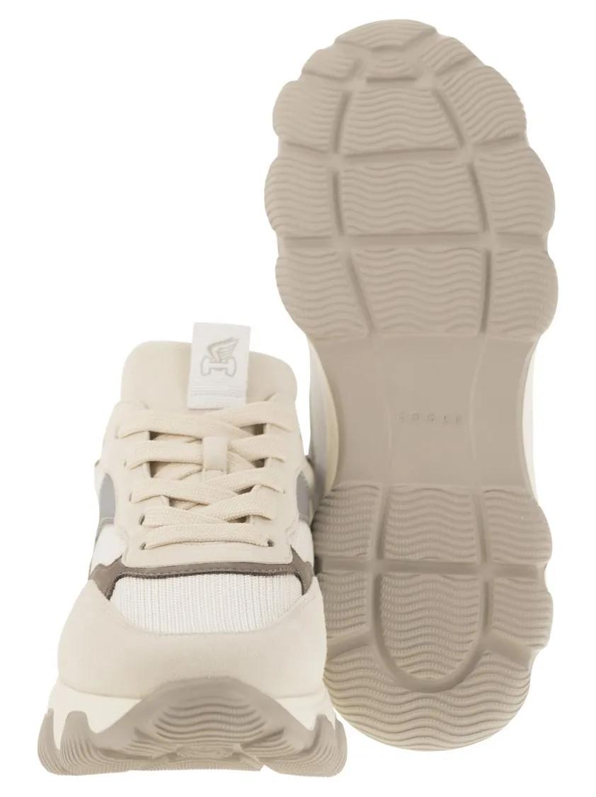 Thumbnail - Hogan Low-Top Sneaker - Hyperactive - Leather And Fabric Trainers - Gr. 40 (EU) - in Grau - für Damen