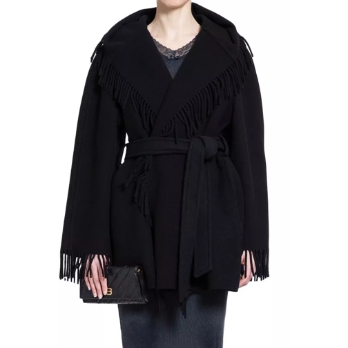 Balenciaga Fringed Wool Jacket Black 