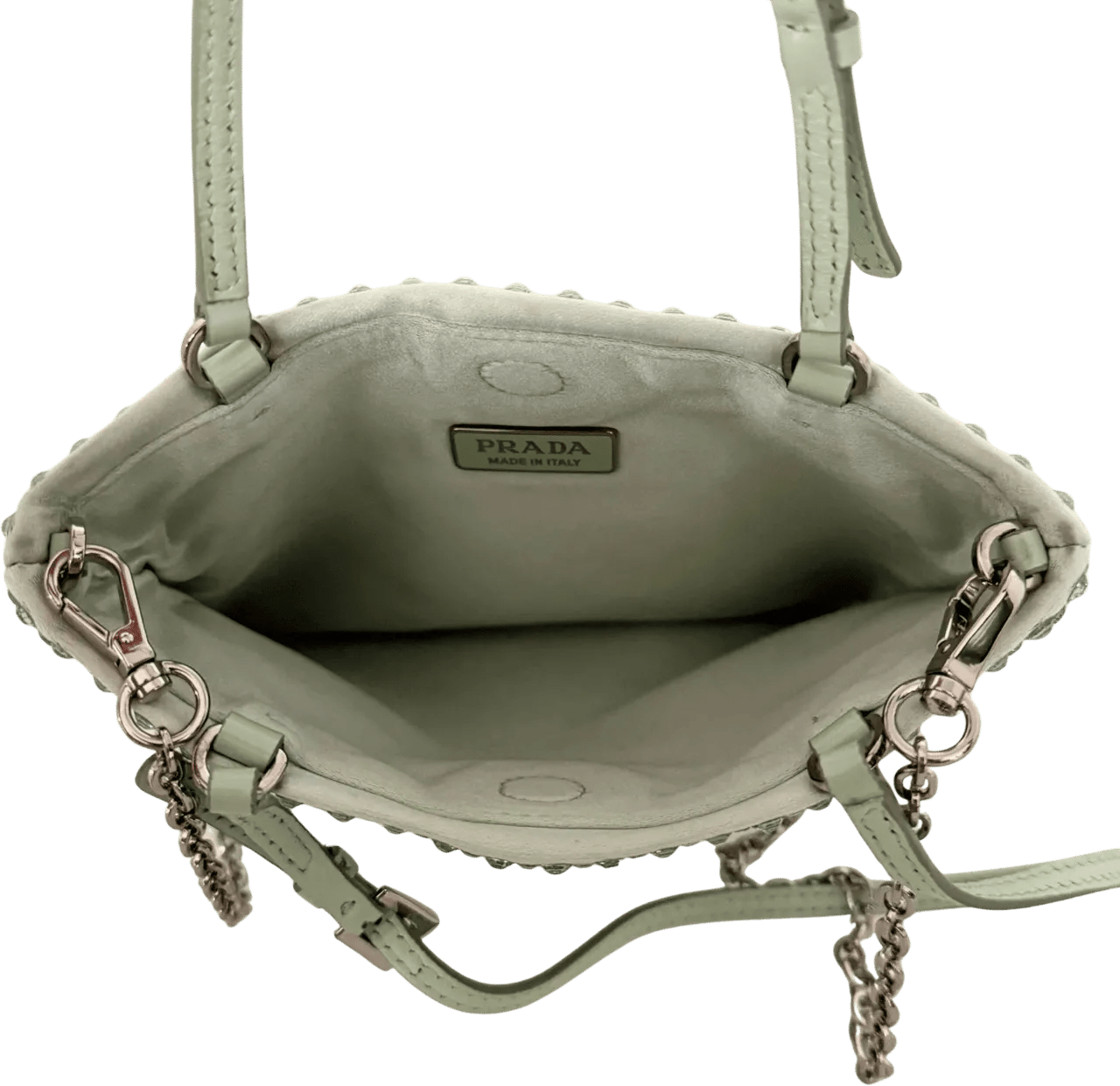 Thumbnail - Prada Crossbody Bags - Prada satin handbag with crystal embellishment, aq - Gr. unisize - in Grün - für Damen