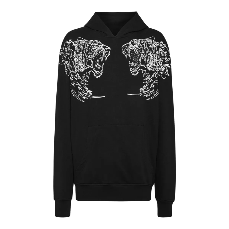 Plein Sport Top Hoodie Tiger schwarz