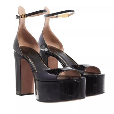 black platform sandals leather