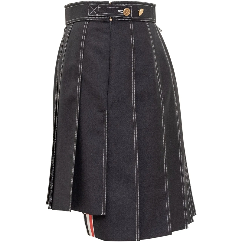 Thom Browne Minijupe Mini Gonna a Pieghe. dunkelgrau(Image 3)