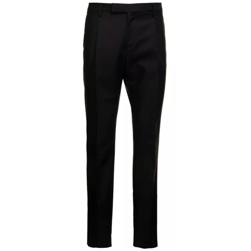 Lardini Trousers With 1 Pleat Bottom 17.5 Black Kostymbyxor
