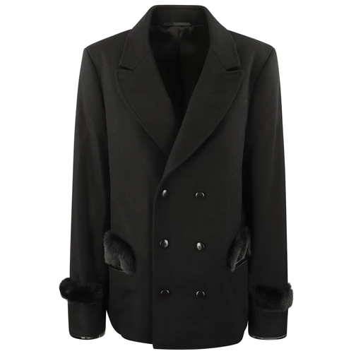 RANDOM IDENTITIES Blazer Short Wool Coat Black