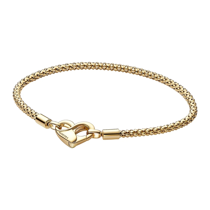 Pandora Bracelet Pandora Moments Nieten-Kettenarmband Gold