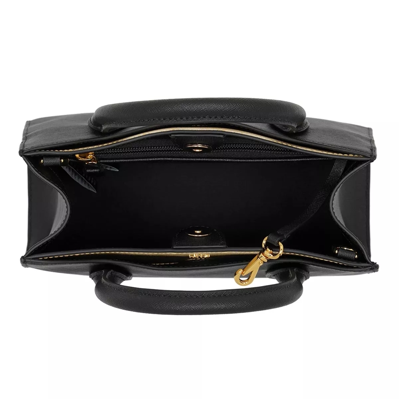Lauren Ralph Lauren Satchel Emery 25 Satchel Small Black/Antique Gold(Image 5)
