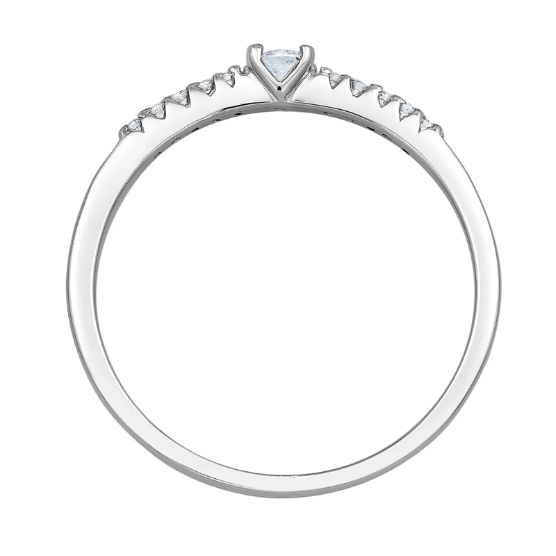 Elli Ring Ring Diamant Verlobung Hochzeit (0.11 ct) 585 Weiß weiss(Image 3)