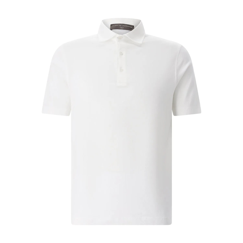 FILIPPO DE LAURENTIIS Polohemd Poloshirt aus Baumwolle blau